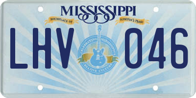 MS license plate LHV046