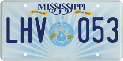 MS license plate LHV053