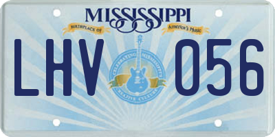 MS license plate LHV056