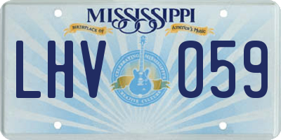 MS license plate LHV059