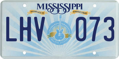 MS license plate LHV073