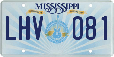MS license plate LHV081