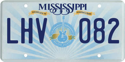 MS license plate LHV082