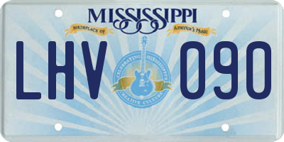 MS license plate LHV090