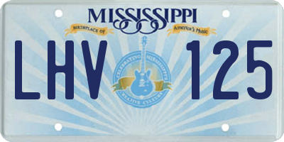 MS license plate LHV125