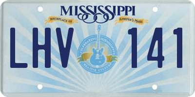 MS license plate LHV141