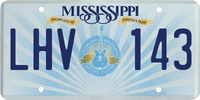 MS license plate LHV143