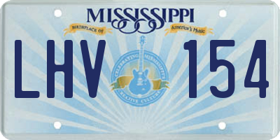 MS license plate LHV154