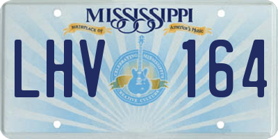 MS license plate LHV164