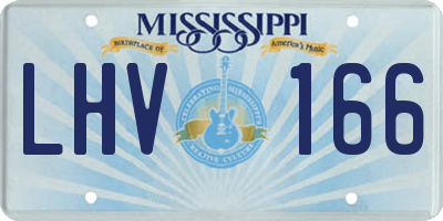 MS license plate LHV166