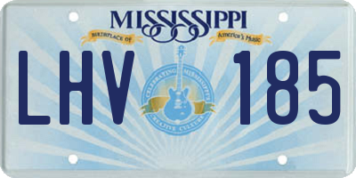 MS license plate LHV185