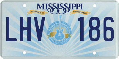 MS license plate LHV186