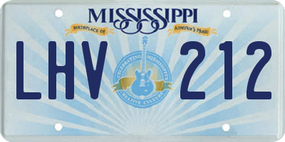 MS license plate LHV212