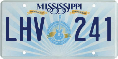 MS license plate LHV241