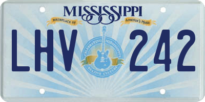 MS license plate LHV242