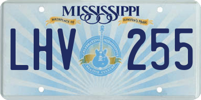 MS license plate LHV255