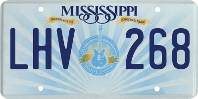 MS license plate LHV268