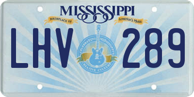 MS license plate LHV289