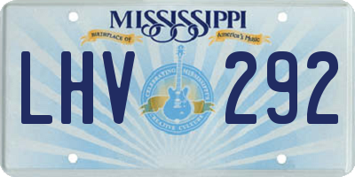 MS license plate LHV292