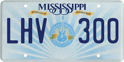 MS license plate LHV300