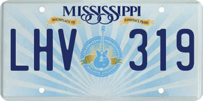 MS license plate LHV319