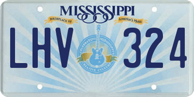 MS license plate LHV324