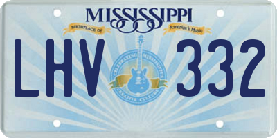 MS license plate LHV332