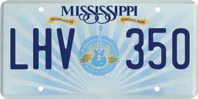MS license plate LHV350
