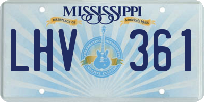 MS license plate LHV361