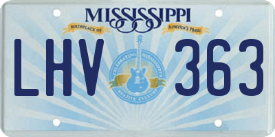MS license plate LHV363