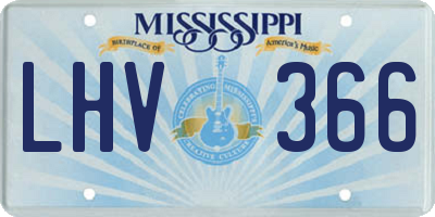 MS license plate LHV366