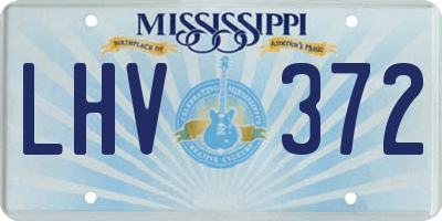 MS license plate LHV372