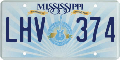 MS license plate LHV374