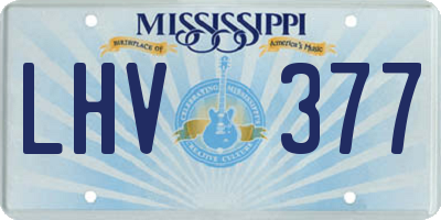 MS license plate LHV377