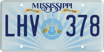 MS license plate LHV378