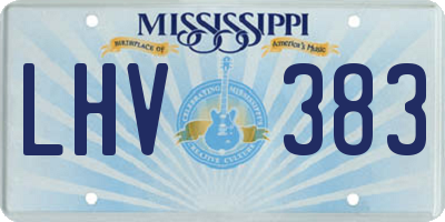 MS license plate LHV383
