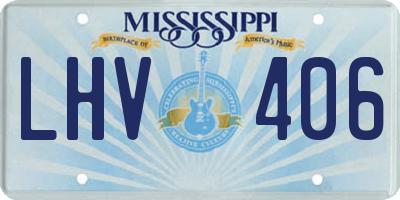 MS license plate LHV406