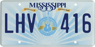 MS license plate LHV416