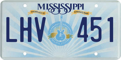 MS license plate LHV451