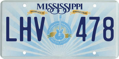 MS license plate LHV478