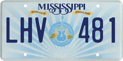 MS license plate LHV481