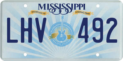 MS license plate LHV492