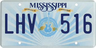 MS license plate LHV516