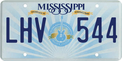 MS license plate LHV544