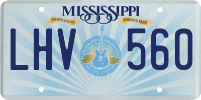 MS license plate LHV560