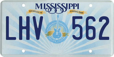 MS license plate LHV562