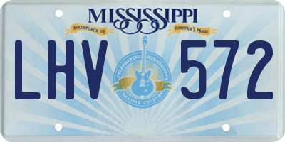 MS license plate LHV572