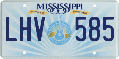 MS license plate LHV585