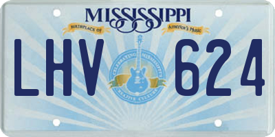 MS license plate LHV624