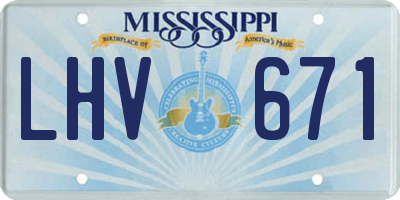 MS license plate LHV671